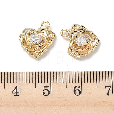Valentine's Day Brass Micro Pave Cubic Zirconia Charms KK-P355-15G-01-1