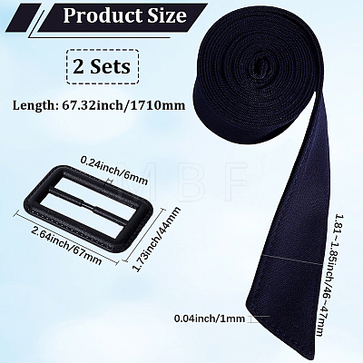2Pcs Tie a Knot Polyester Waist Belt with Plastic Buckle AJEW-GF0014-53A-1