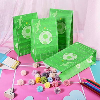 15Pcs Football Pattern Paper Bakery Bags ABAG-TA0002-32C-1