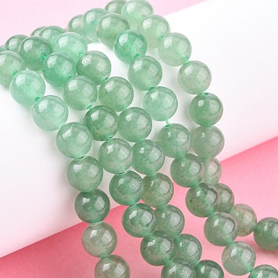 Natural Green Aventurine Beads Strands X-G-G099-8mm-17-1