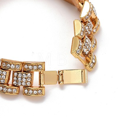 Men's Crystal Rhinestone Solid Link Chain Bracelet BJEW-I297-02G-1