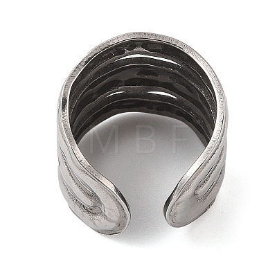 Non-Tarnish 304 Stainless Steel Cuff Rings for Women RJEW-G324-02P-1