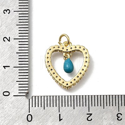 Brass Micro Pave Cubic Zirconia Pendants KK-C090-01G-01-1