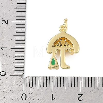 Rack Plating Brass Micro Pave Cubic Zirconia Pendants KK-R166-02G-06-1