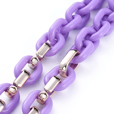 Personalized Acrylic & CCB Plastic Cable Chain Necklaces NJEW-JN02824-05-1