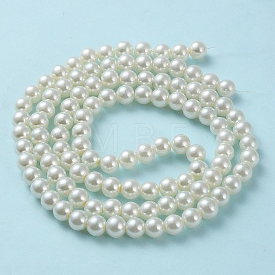 Baking Painted Pearlized Glass Pearl Round Bead Strands X-HY-Q330-8mm-02-1