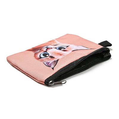 Cute Cat Polyester Zipper Wallets ANIM-PW0002-28I-1