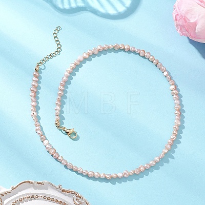 Natural Cultured Freshwater Pearl Two Sides Polished Beaded Necklaces NJEW-JN05777-1