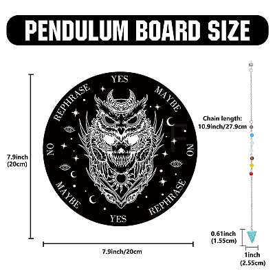 1Pc Chakra Gemstones Dowsing Pendulum Pendants FIND-CN0001-15B-1
