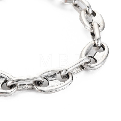 Alloy Coffee Bean Chain Bracelet for Men Women BJEW-N015-012-1