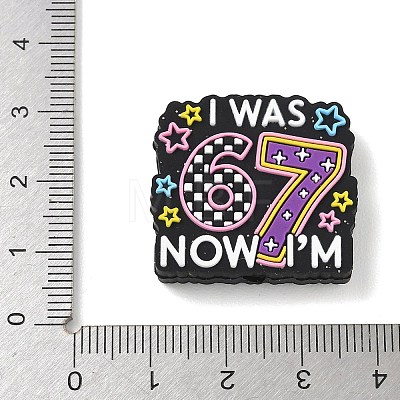 Number 6 7 Theme Cartoon Silicone Beads SIL-E013-02E-1