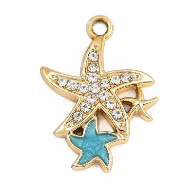 Alloy Rhinestone Pendants RB-CBA332B-06G-1