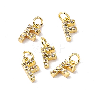 Real 18K Gold Plated Brass Micro Pave Clear Cubic Zirconia Charms KK-E068-VB452-F-1