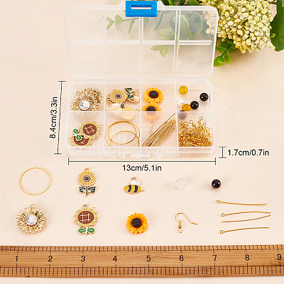 DIY Sunflower and Bee Earring Making Kit DIY-SC0020-20-1