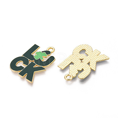 Saint Patrick's Day Alloy Enamel Pendants ENAM-T023-06B-1