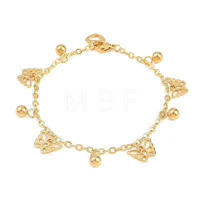 304 Stainless Steel Charm Anklets BJEW-D458-03G-1