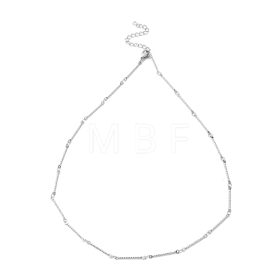 304 Stainless Steel Twist Bar Link Chain Necklace NJEW-K249-08P-1