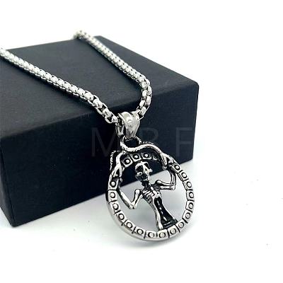 Vintage Punk Skull Woman Pendant 304 Stainless Steel Necklaces for Men Women ZC1916-1