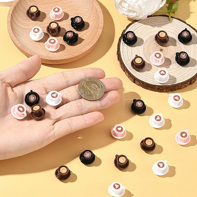 60Pcs 4 Colors Resin Coffee Miniature Ornaments DOLL-YW0001-03-1