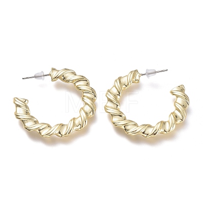 Brass Stud Earrings EJEW-P264-A08-G-1
