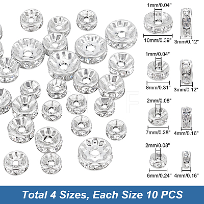 Unicraftale 40Pcs 4 Style 316 Surgical Stainless Steel Spacer Beads RB-UN0001-07-1