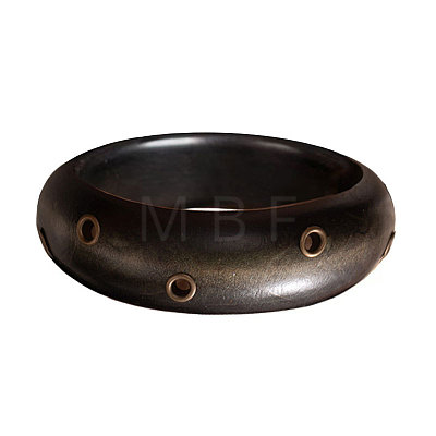 Iron Studded Wooden Statement Bangles WGF1C60-01-1