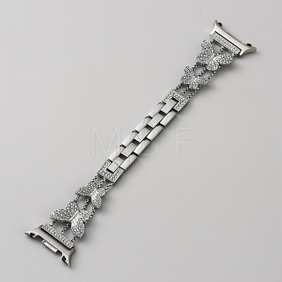 Alloy Rhinestone Butterfly Watch Band FIND-SZC0022-016B-1