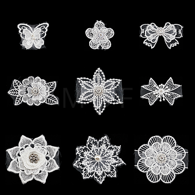 ARRICRAFT 18Pcs 9 Style Lace Embroidery Costume Accessories DIY-AR0002-36-1