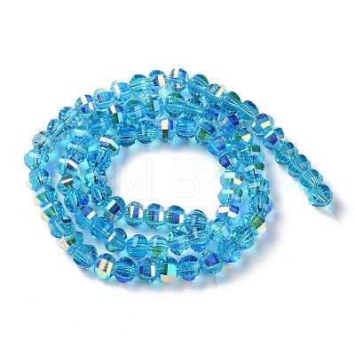 Transparent Electroplate Glass Beads Strands GLAA-Q099-C01-08-1-1