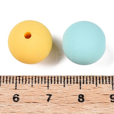 Rubberized Style Imitated Silicone Acrylic Beads MACR-T048-01A-10-1