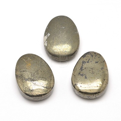 Teardrop Natural Pyrite Pendants G-I125-36-1