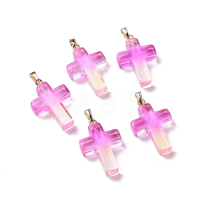Two Tone Transparent Glass Pendants LS-GLAA-A004-02B-1
