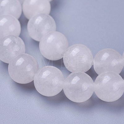 Natural White Jade Round Beads Strands G-N0120-03-8mm-1