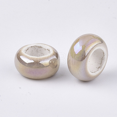 Electroplate Porcelain Beads PORC-T003-01-12-1