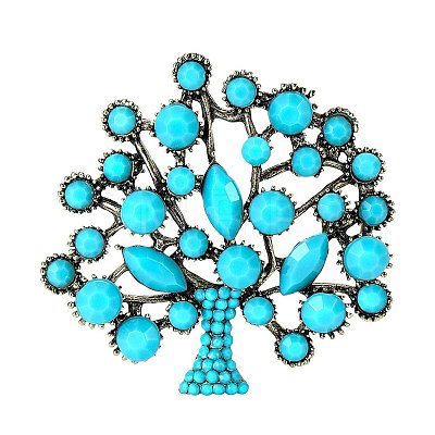 Rich Tree Alloy Rhinestone Brooches for Backpack Clothes PW-WG71302-01-1