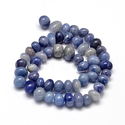 Natural Blue Aventurine Gemstone Nuggets Bead Strands G-J337-47-1