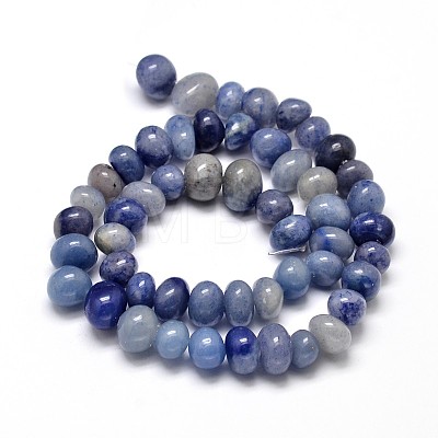 Dyed & Heated Natural Blue Aventurine Gemstone Nuggets Bead Strands G-J337-47-1