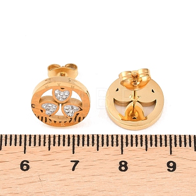 Flower 304 Stainless Steel Stud Earrings EJEW-H175-01G-1