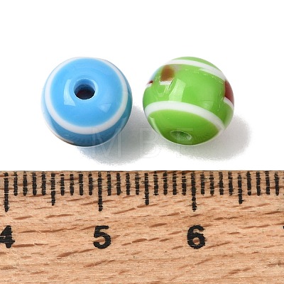Opaque Resin Stripe Beads RE-CBA0A57-03-1