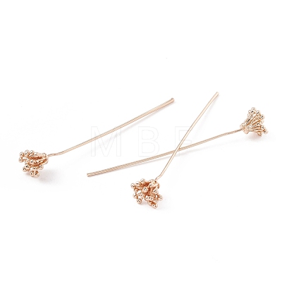 Brass Flower Head Pins KK-G413-04KCG-1