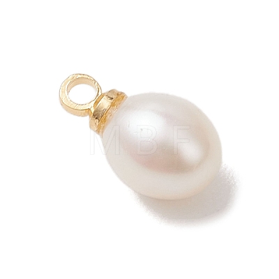 Natural Freshwater Pearl Rice Charms PALLOY-JF04858-01-1