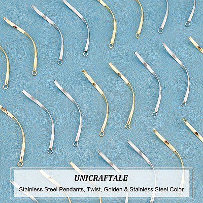Unicraftale 32Pcs 2 Colors 304 Stainless Steel Pendants STAS-UN0037-44-1