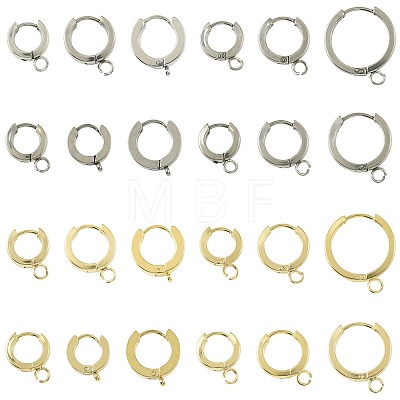 16Pcs 201 Stainless Steel Huggie Hoop Earrings Findings STAS-FS0002-26C-1