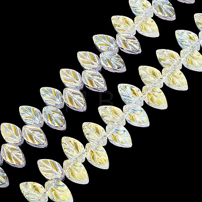 Electroplate Transparent Glass Beads Strands EGLA-N056-03A-01-1