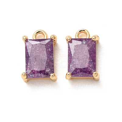 Brass Pave Cubic Zirconia Charms CU-K002-40G-C-1
