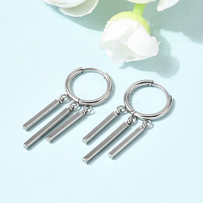 Stick 304 Stainless Steel Chandelier Earrings EJEW-L309-02A-P-1