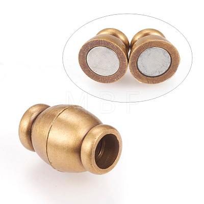 Brass Magnetic Clasps with Loops KK-K176-03AB-1