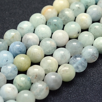 Natural Aquamarine Beads Strands G-P342-11-8mm-AB--1