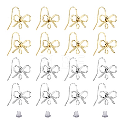 24Pcs 2 Color Brass Stud Earring Findings KK-FH0004-78-1