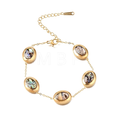 304 Stainless Steel Enamel Link Bracelets for Women SA-K003-06A-G-1